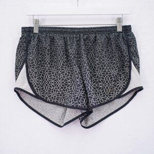 Nike Running Shorts Dri-Fit Black White Geometric Floral Small 28 / 3.25 Mid Ris